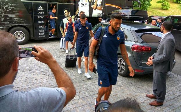 Llegada de los jugadores.