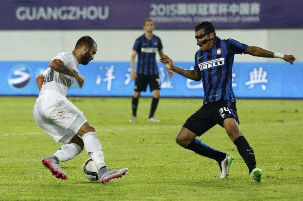 Jeison Murillo, en un partido entre el Inter de Milán y el Real Madrid