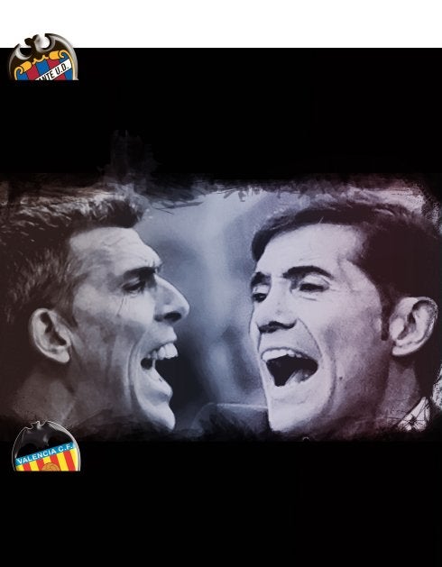 Imagen de los entrenadores Muñiz y Marcelino.
