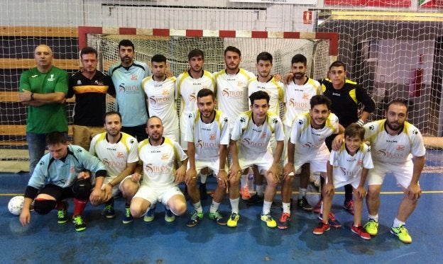 El equipo Peluquería Stilos Ràfol, que ganó la final de Copa de Acydma de fútbol sala.