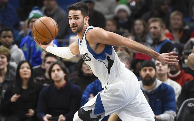 Rubio, durante un partido con los Timberwolves.