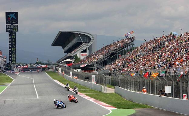 Vista del Circuit de Barcelona-Cataluña durante la disputa de una carrera de MotoGP.