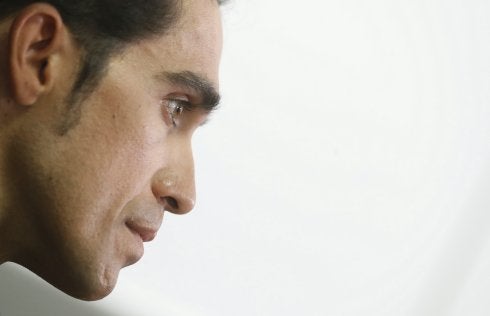 Alberto Contador, ayer en Algorfa.