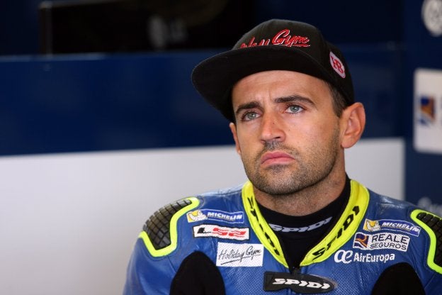 Héctor Barberá, en su box de Silverstone.