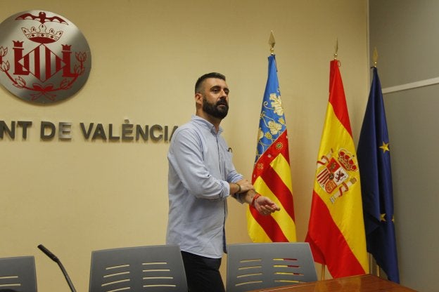 El concejal Pere Fuset, durante una comparecencia.