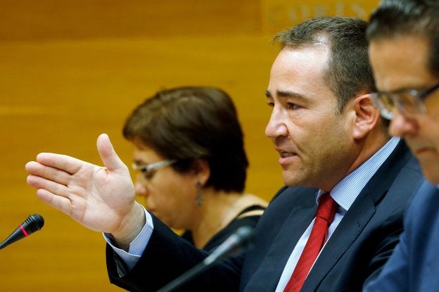 El director del IVF, Manuel Illueca, compareciendo en Les Corts.
