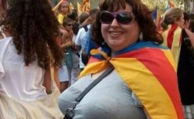 Rosa María Miras en una manifestación independentista.
