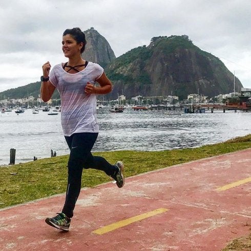 Iris Guia, en un entrenamiento en Botafogo