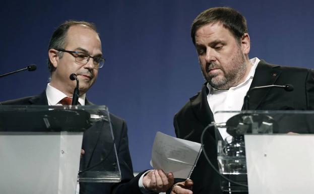 Jordi Turull y Oriol Junqueras./Efe