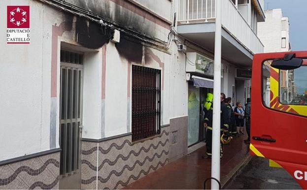 Vivienda en la que ha impactado el rayo./SIAB Castellón
