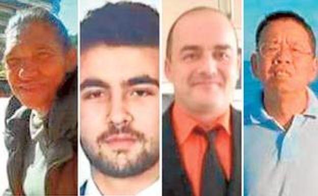 María Navarro, José Álvarez, Pedro Castro y Shaozhong Chen Zhu, cuatro de los desaparecidos con alerta activa./QSDGlobal