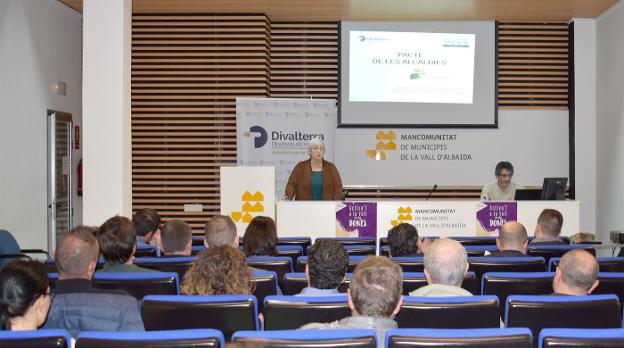Momento del encuentro de técnicos de Divalterra con representantes de los pueblos de la Vall d'Albaida en Ontinyent. / lp