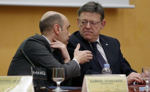Gabriel Echávarri, alcalde de Alicante, y Ximo Puig, presidente de la Generalitat y líder del PSPV. Gabriel Echávarri, alcalde de Alicante, y Ximo Puig, presidente de la Generalitat y líder del PSPV.