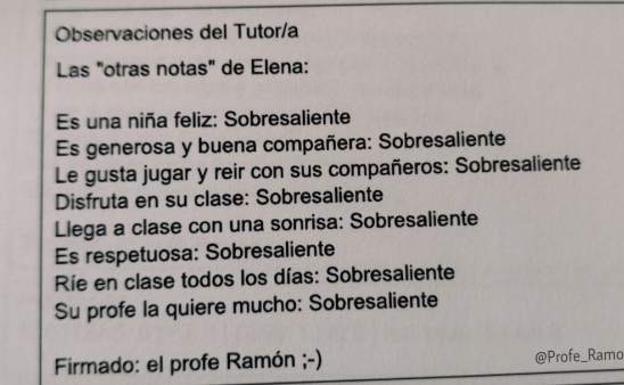 Algunas de las "otras notas" del profesor. /@PROFE_RAMONRG