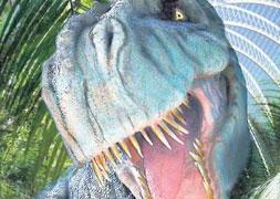 Cartel promocional de la exposición de los dinosausios que se instalará en el Umbracle. :: LP/