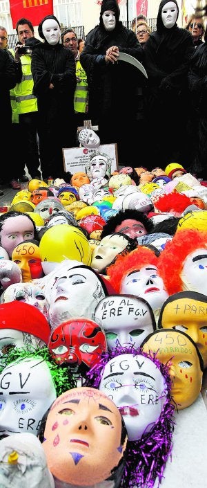 Empleados de FGV, en una de las últimas protestas.
/ Efe / Juan Carlos Cárdenas/