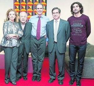 Mayrén Beneyto, José Climent, Yaron Traub, Josep Lluís Valldecabres y Enrique Palomares, ayer. :: LP/