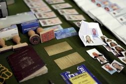 Algunos de los efectos incautados ayer tras los dos registros domiciliarios en Valencia./