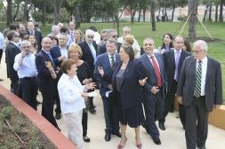 La alcaldesa Rita Barberá, ayer, en la inauguración de la reforma del parque./