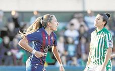 Maitane celebra el primer gol granota./Laliga