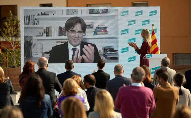 Puigdemont participó el pasado jueves por videoconferencia en un acto conemorativo del referéndum ilegal del 1-O./EFE