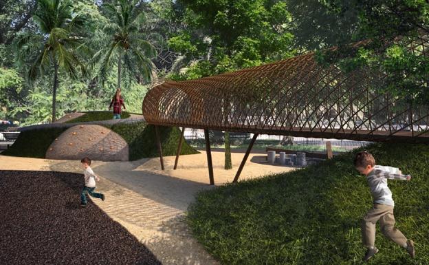 Valencia abre un nuevo parque con rocódromo, puente y parques infantiles