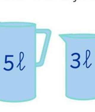 Solución | ¿Puedes llenar uno de los dos recipientes con 4 litros de agua  exactos? | Las Provincias